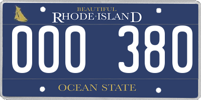 RI license plate 000380