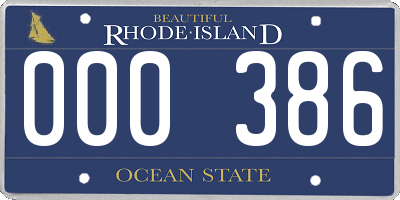 RI license plate 000386