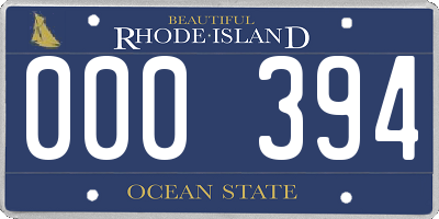 RI license plate 000394