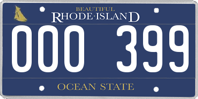 RI license plate 000399
