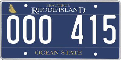 RI license plate 000415