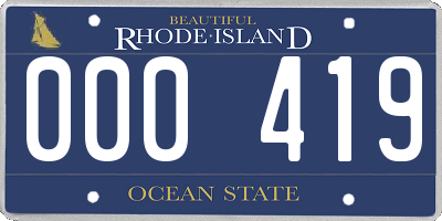 RI license plate 000419