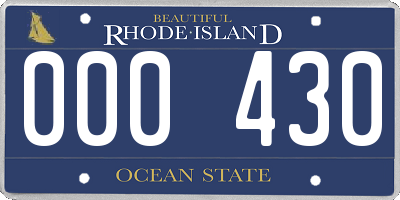 RI license plate 000430
