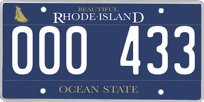 RI license plate 000433