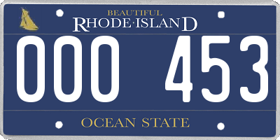 RI license plate 000453