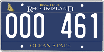RI license plate 000461