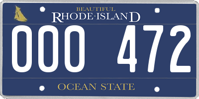 RI license plate 000472