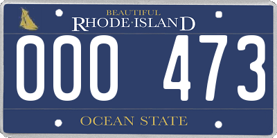 RI license plate 000473