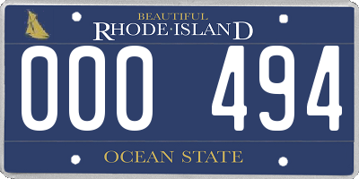 RI license plate 000494