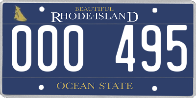 RI license plate 000495