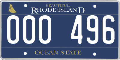RI license plate 000496