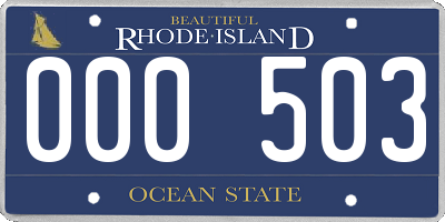RI license plate 000503