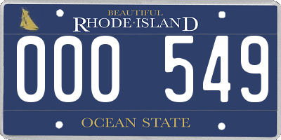 RI license plate 000549