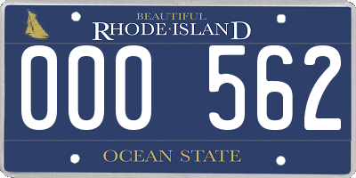 RI license plate 000562