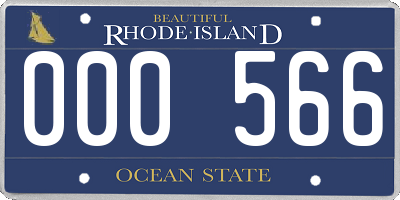 RI license plate 000566