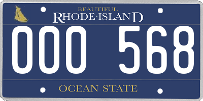 RI license plate 000568