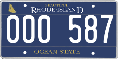 RI license plate 000587