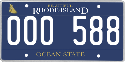 RI license plate 000588