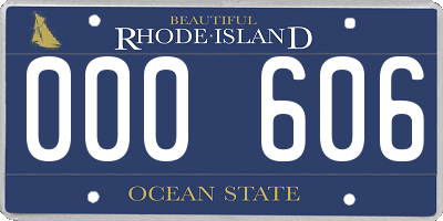 RI license plate 000606