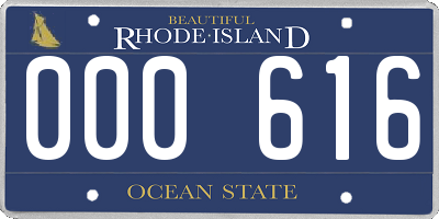 RI license plate 000616
