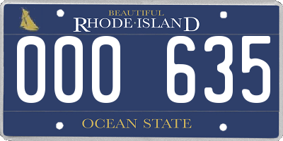 RI license plate 000635