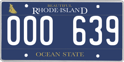 RI license plate 000639
