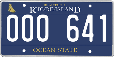 RI license plate 000641