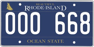 RI license plate 000668
