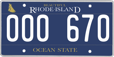 RI license plate 000670