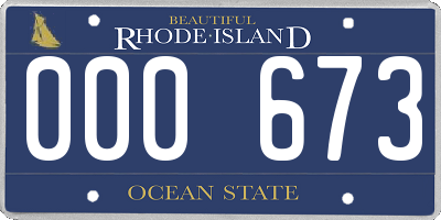 RI license plate 000673