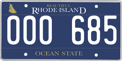 RI license plate 000685