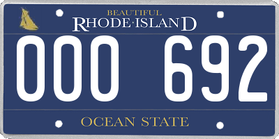 RI license plate 000692