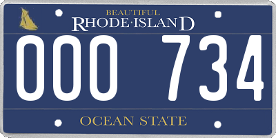 RI license plate 000734
