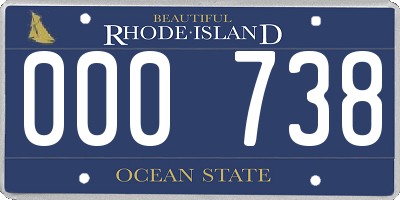 RI license plate 000738