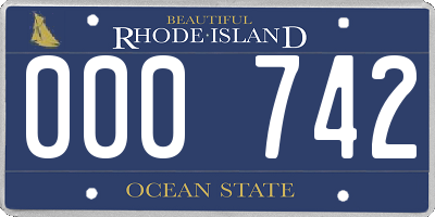 RI license plate 000742
