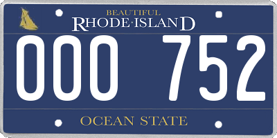 RI license plate 000752