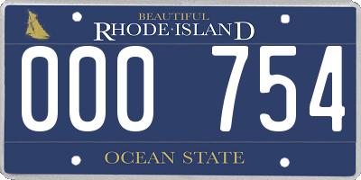 RI license plate 000754