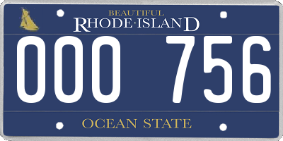 RI license plate 000756