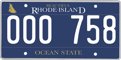 RI license plate 000758