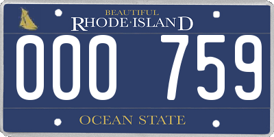 RI license plate 000759