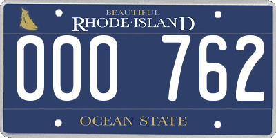 RI license plate 000762