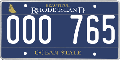 RI license plate 000765