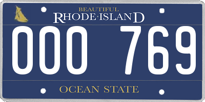 RI license plate 000769