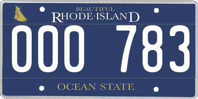 RI license plate 000783