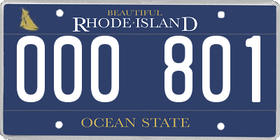 RI license plate 000801