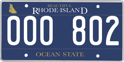 RI license plate 000802