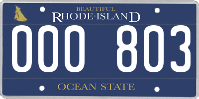 RI license plate 000803