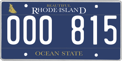 RI license plate 000815