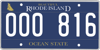 RI license plate 000816