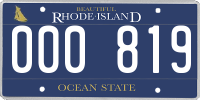 RI license plate 000819